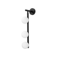 lampara de pared domino-11040 blanco negro metal vidrio 10x24x59 cm