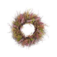 corona de puerta de flores artificiales rosa y verde redonda de 50 cm decoracion de pared estilo rustico tradicional guancha