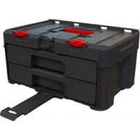 keter stacknroll caja de herramientas de 2 cajones para almacenamiento tecnico profesional negra