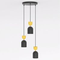 lampara de techo zeta ii naranja 3 luces