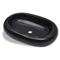 lavabo de bano moderno  lavabo de ceramica negro ovalado