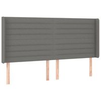 cabecero cama  panel de cabecera con orejas de tela gris oscuro 183x16x118128 cm