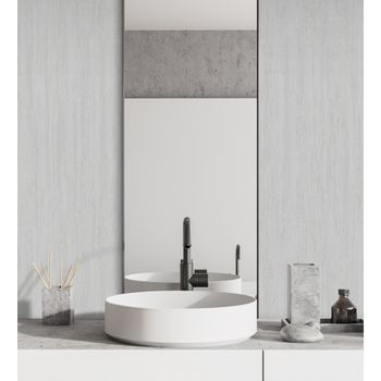 Papel Pintado Vinílico Lavable Con Textura En Alto Relieve Color Gris - Bissen Texture 681673 De Gaulan - Rollo De 10 M X 1,06 M