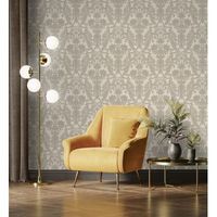 papel pintado vinilico de damasco hindu efecto textura de tela tejida en relieve - selim imperial 676853 de gaulan - rollo de 10 m x 106 m