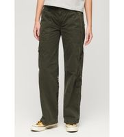 superdry para mujer w7011075a pantalon cargo de talle bajo con bordado verde 28 casual algodon