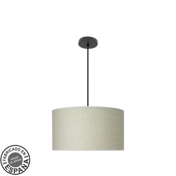Colgante moda 2xe27 negro/cañizo blanco regx40x40 c/difusor