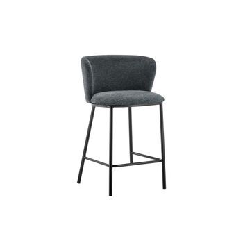 Silla De Mostrador 'arthus' Tela Gris Oscuro, Dimensiones: H88.5 X L53 X P50.5 Cm.