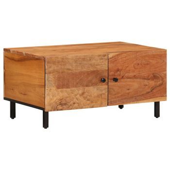 Mesa De Centro，mesa Auxiliar，mesa De Café Madera Maciza De Acacia 80x50x40 Cm