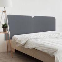 dhome cabecero gris curvo tapizado en polipiel 160 dual con patas altura 125cm para pared acustico absorbente cama dormitorio gris 160 dual