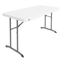 mesa plegable lifetime patas abatibles 152x76x74 cm blanco