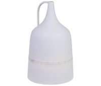 jarron de metal blanco con 1 asa 20x20x33h cm