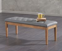 camille medium grey faux leather bench