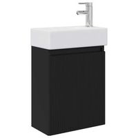 modulo de bano con griferia negro 455 x 225 x 84 cm vidaxl