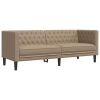 sofa chesterfield de 3 plazas cuero artificial marron capuchino vidaxl