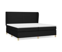 cama box spring con colchon tela negro 200x200 cm diseno plano