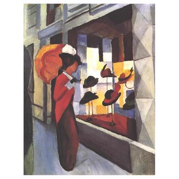 Legendarte - Cuadro Lienzo, Impresión Digital - Sombrerería - August Macke - Decoración Pared Cm. 60x80
