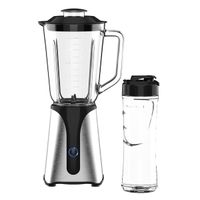 batidora de vaso jocca con jarra de cristal de 1l y botella de viaje de 600ml con 4 cuchillas de acero inoxidable y tapa extraible con apertura licuadora electrica desmontable para facil limpieza