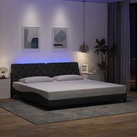 cama matrimonial  cama para adultos  estructura de cama con led sin colchon gris oscuro 200x200 cm cfw9473824