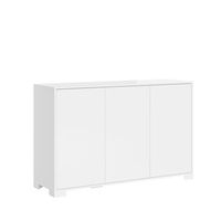 aparador bajo 3 puertas 130x40x83 cm lumina blanco brillante