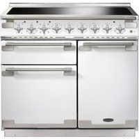 rangemaster elise 100 induction range cooker - white  chrome white