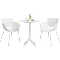 set de muebles de jardin siora con 2 sillas para balcon y terraza plastico blanco 60x168x80 cm clp