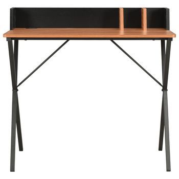 Escritorio | Mesa De Trabajo Negro Y Marrón 80x50x84 Cm