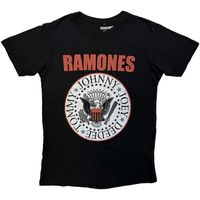 ramones camiseta hey ho red block text para mujer