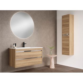 Mueble Slider 100 Cm, Eucalipto. Pack Mueble + Lavabo.