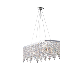 Penélope Suspensión En Latón Y Hierro Cromado 4 Luces Con Pedrería L.71 X 30 Bl31-4-cr