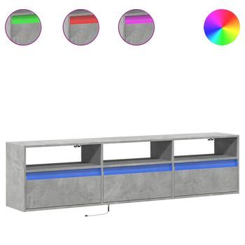 Mueble De Tv De Pared Con Led Gris Hormigón 180x31x45 Cm Vidaxl