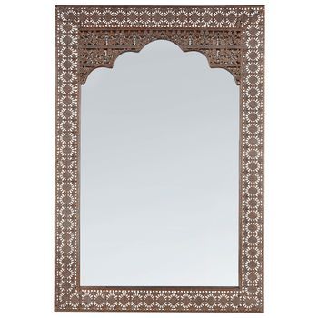 Espejo De Pared Rectangular Marroquí Moderno 60 X 90 Color Cobre Pali