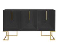 comoda alta con 3 puertas en negro mate con diseno en forma de u al 81an 138t 40