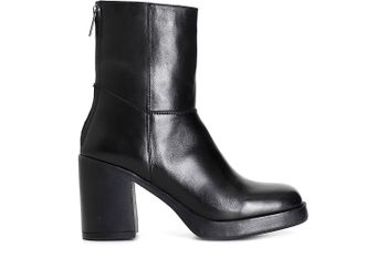botín mujer de piel con cremallera trasera black 36
