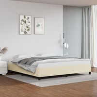 cama matrimonial  cama para adultos  estructura de cama de cuero sintetico color crema 200x200 cm cfw126372