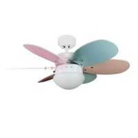 ventilador de techo multicolor con luz y aspas reversibles