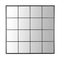 espejo tipo ventana de aluminio negro 122x122 cm