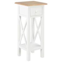 mesa auxiliar de madera blanca 27x27x655 cm vidaxl