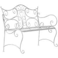 banco de jardin tara metal blanco antiguo 47x113x89 cm clp