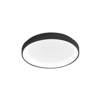Krizia - Plafón Led Regulable 30w 3000k - Luz Cálida 2600lm, Difusor Opal, Marco Negro, Ip20, D.27 Cm, Diseño Moderno