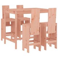 mesa alta y taburetes de jardin 5 piezas madera maciza douglas