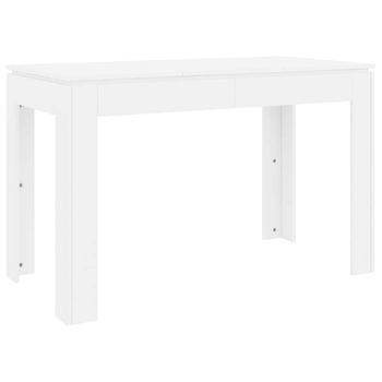 Mesa De Comedor - Mesa De Cocina De Madera Contrachapada Blanco 120x60x76 Cm