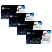 original multipack hp colour laserjet cp3520 printer toner cartridges 4 pack -ce250a