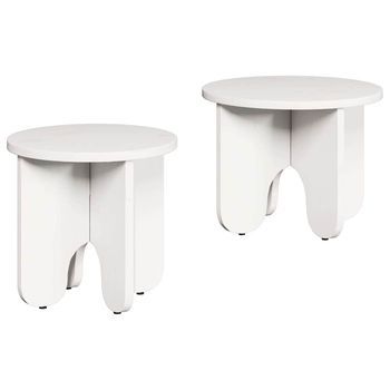 Mesa De Café 2 Piezas Blanco 39.5 X 39.5 X 30 Cm