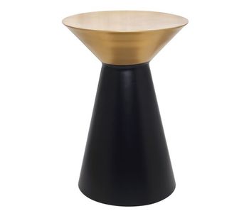 Mini mesa metal ivo 50x35cm negra y dorada