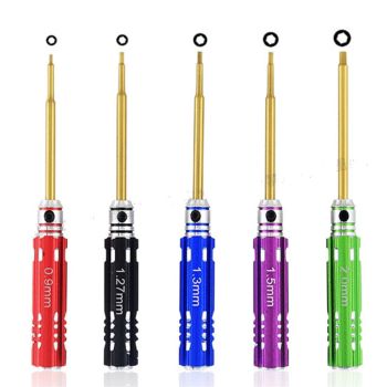 Juego de destornilladores mini de 0,9 mm, 1,27 mm, 1,3 mm, 1,5 mm, 2,0 mm HSS con cabezas hexagonales