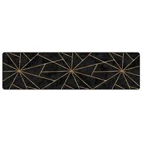 alfombra lavable negro y dorado 80x300 cm vidaxl