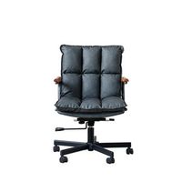 silla de oficina ergonomica ejecutiva para ordenador altura ajustable y giratoria 360 cuero sintetico y metal negro