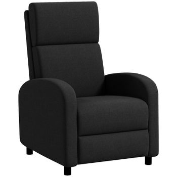 Homcom Sillón Relax Reclinable Manual Con Reposapiés Carga 120 Kg Negro