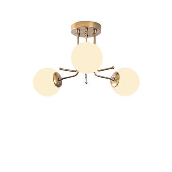 Lámpara De Techo Daisy-146-av3 Blanco Oro Metal 48x48x34 Cm