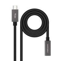 cable alargador usb-c nanocable 4k60hz 20gbps 05m negro